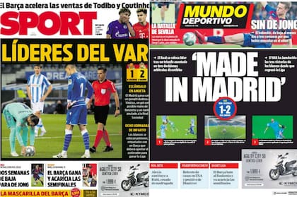 Los diarios en Barcelona desataron su bronca por las acciones arbitrales que supuestamente favorecieron a Real Madrid