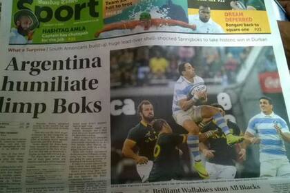 Los diarios sudafricanos se hicieron eco del triunfo de los Pumas