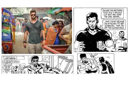 Los dibujos de "Junior" sobre Extraction, que llegó a Netflx como "Misión de Rescate", basada en la novela Ciudad