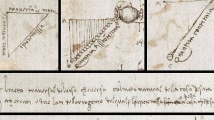 Los dibujos encontrados en una esquina de los legajos de Da Vinci