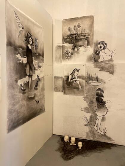 Los dibujos inspirados en leyendas locales que realiza “con estética dark y barroca” Josefina Madariaga, otra correntina emigrada a Buenos Aires