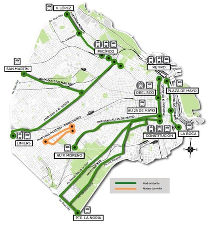 Los diez metrobuses que se distribuyen en toda la ciudad alcanzan una extensión superior a los 70 kilómetros