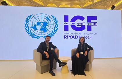 Los diputados Martín Yeza y Pamela Calletti en el IGF que se hizo en Riyadh