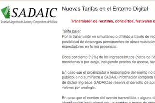 Cómo SADAIC implementará el arancel a los shows online