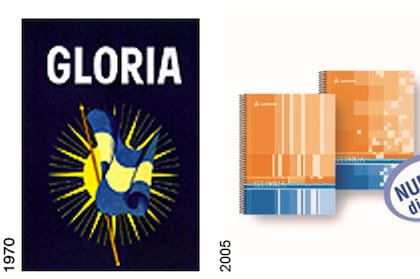 Los distintos diseños de cuadernos Gloria a través de los años