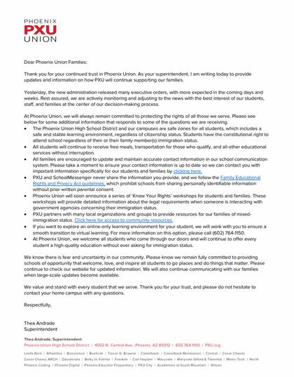 Los distritos escolares de Arizona emiten cartas hacia los familiares del alumnado con información frente a las posibles redadas