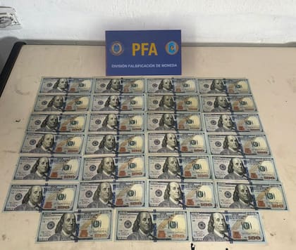 Los dólares falsos secuestrados por la Policía Federal Argentina