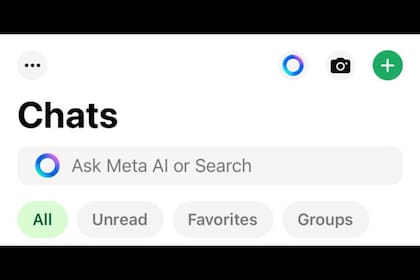 Los dos íconos donde se puede abrir el chat con Meta IA