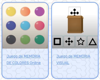 Los dos juegos para fortalecer la memoria que ofrece el sitio de Cokitos