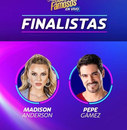 Los dos primeros finalistas de La casa de los famosos son Madison Anderson y Pepe Gámez