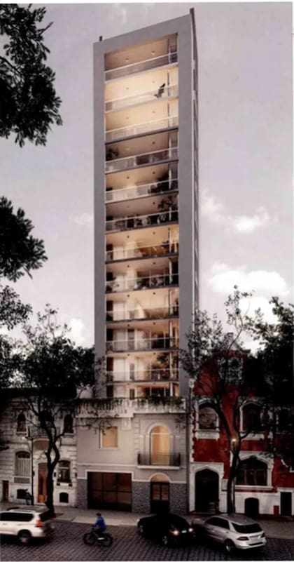 Los dueños buscan construir una torre de 11 pisos sobre el fondo del lote manteniendo la fachada original Fuente foto: La Capital