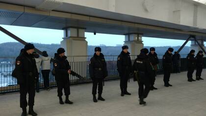 Los efectivos de seguridad en el Luzhniki