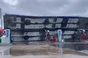 Los efectos de Idalia se sintieron en una de las estaciones de servicio de Florida