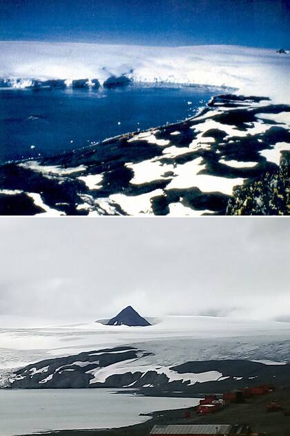 Los efectos del cambio climático. La imagen superior es de 1992 y la de abajo es de este verano