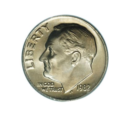 Los ejemplares buscados por los coleccionistas son los acuñados en 1982 y cuenta con el busto de Franklin Delano Roosevelt