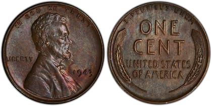 Los ejemplares de 1943 sin marca de ceca pertenecen a la Casa de la Moneda de Filadelfia