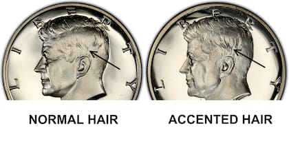 Los ejemplares que alcanzan precios altos en el mercado de subastas se diferencia de las piezas estándar debido a la acentuación en el cabello de Kennedy