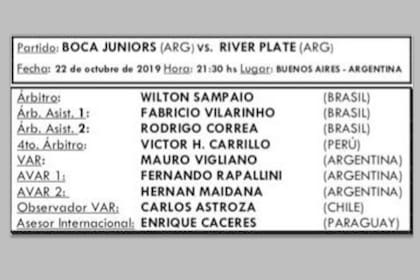 Los elegidos por la Conmebol para la revancha