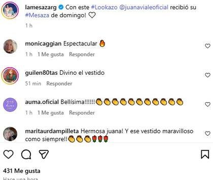 Los elogios que recibió Juana por su look de parte de sus seguidores