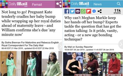 Los embarazos de Kate y Meghan.