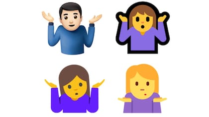Los emoji de hombros encogidos de iOS 10, Windows 10, Android 7 y Twitter Web