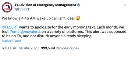 Los encargados del sistema de emergencias se disculparon
