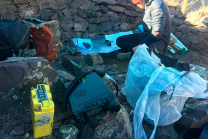 Los equipos que formaron parte del operativo de rescate armaron una base de transmisión en el Pacuy para poder comunicarse durante la búsqueda