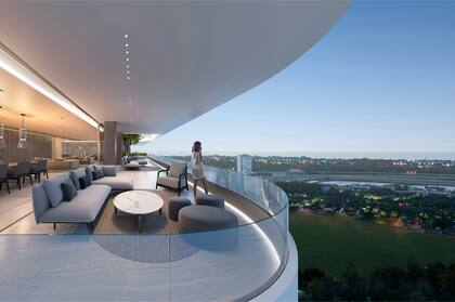 Los espectaculares balcones con vista a la cancha, al hipórdromo y al río