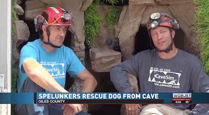 Los espeleólogos que rescataron a la perra que cayó a la cueva (WDBJ)