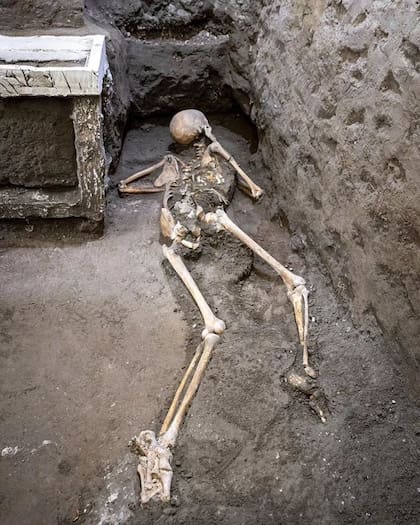 Los esqueletos corresponden a un hombre y a una mujer adultos que intentaron protegerse de la erupción volcánica