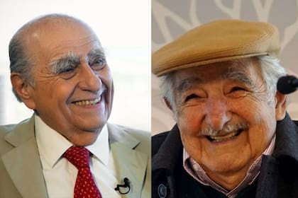 Los ex presidentes de Uruguay, José "Pepe" Mujica y Julio María Sanguinetti