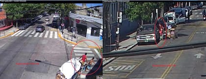 Los falsos cartoneros fueron captados por las cámaras de seguridad.