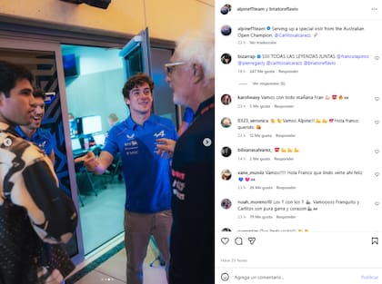 Los fanáticos quedaron encantados con el encuentro entre los deportistas (Foto: Instagram @alpinef1team)