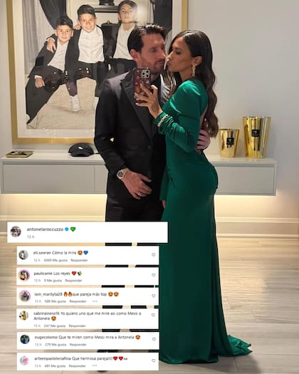 Los fans de la pareja no pudieron evitar reaccionar a la tierna forma en la que Leo miró a Antonela en la foto (Foto: Instagram @antonelaroccuzzo)