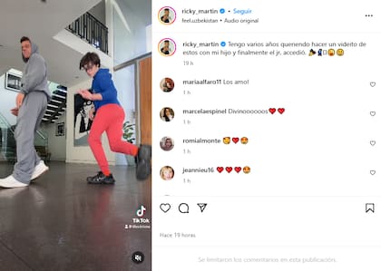 Los fans quedaron sorprendidos al ver el talento del adolescente (Foto: Captura de video / Instagram @ricky_martin)