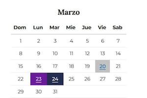 El calendario completo de fines de semana largo y días no laborables de marzo 2026