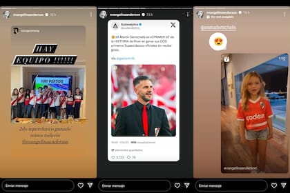 Los festejos de Evangelina Anderson por el triunfo de River