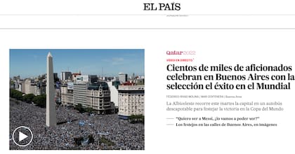Los festejos en Buenos Aires, según El País de España