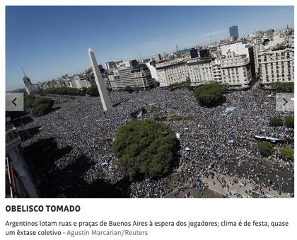Los festejos en Buenos Aires, según Folha de Sao Paulo
