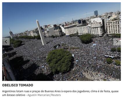 Los festejos en Buenos Aires, según Folha de Sao Paulo