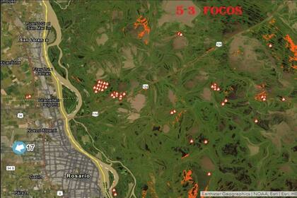 Los focos de incendio que actualmente afectan a las islas del Delta del Paraná