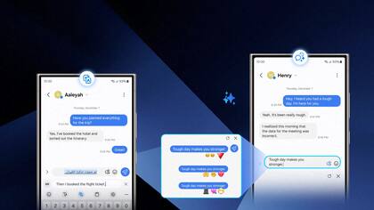 Los Galaxy S24 tendrán una función que sugiere respuestas en varios estilos (más serio, más informal, etcétera)