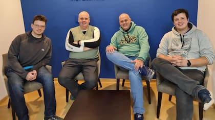 Los Giraudo: Valentín, Pablo, Gabriel y Fermín. Integran la mesa directiva junto a Nicolás Giraudo, que no está en la foto