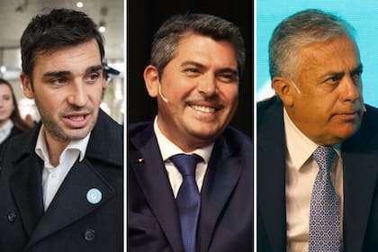 Los gobernadores Ignacio "Nacho" Torres (Chubut), Marcelo Orrego (San Juan) y Alfredo Cornejo (Mendoza)
