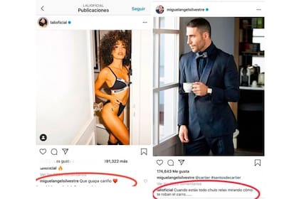 Los guiños virtuales de Lali Espósito y Miguel Ángel Silvestre en Instagram