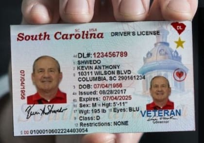 Los habitantes de Carolina del Sur tienen la opción de comprar una licencia o tarjeta de identificación con una estrella dorada, que la designa como Real ID