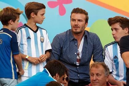 Los hijos de David Beckham con la camiseta argentina