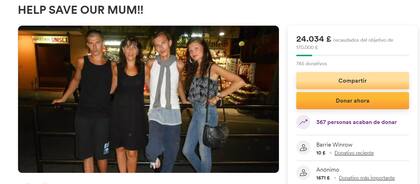 Los hijos de Maria Barry iniciaron una recaudación para cubrir el tratamiento, que ronda los $200.000.