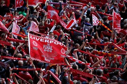 Los hinchas de Liverpool en la previa al partido