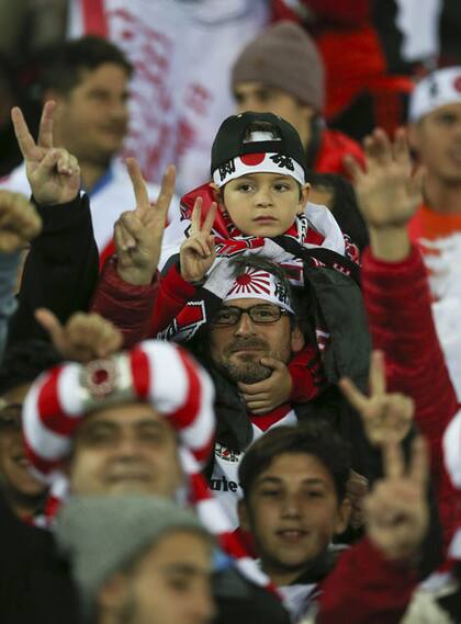 Los hinchas en Japón